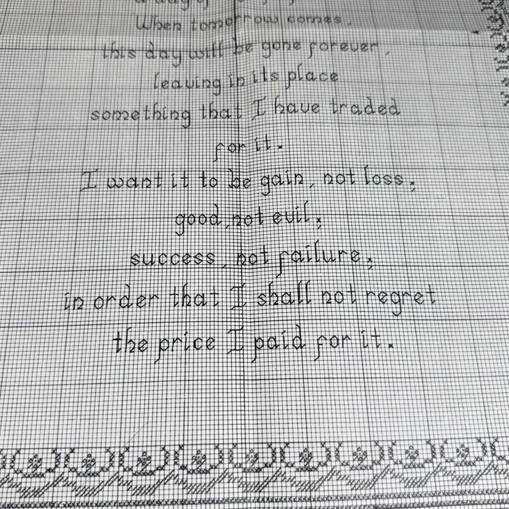 VTG Linda Myers Serenity Prayer Cross Stitch Pattern Chart Religious Cottagecore